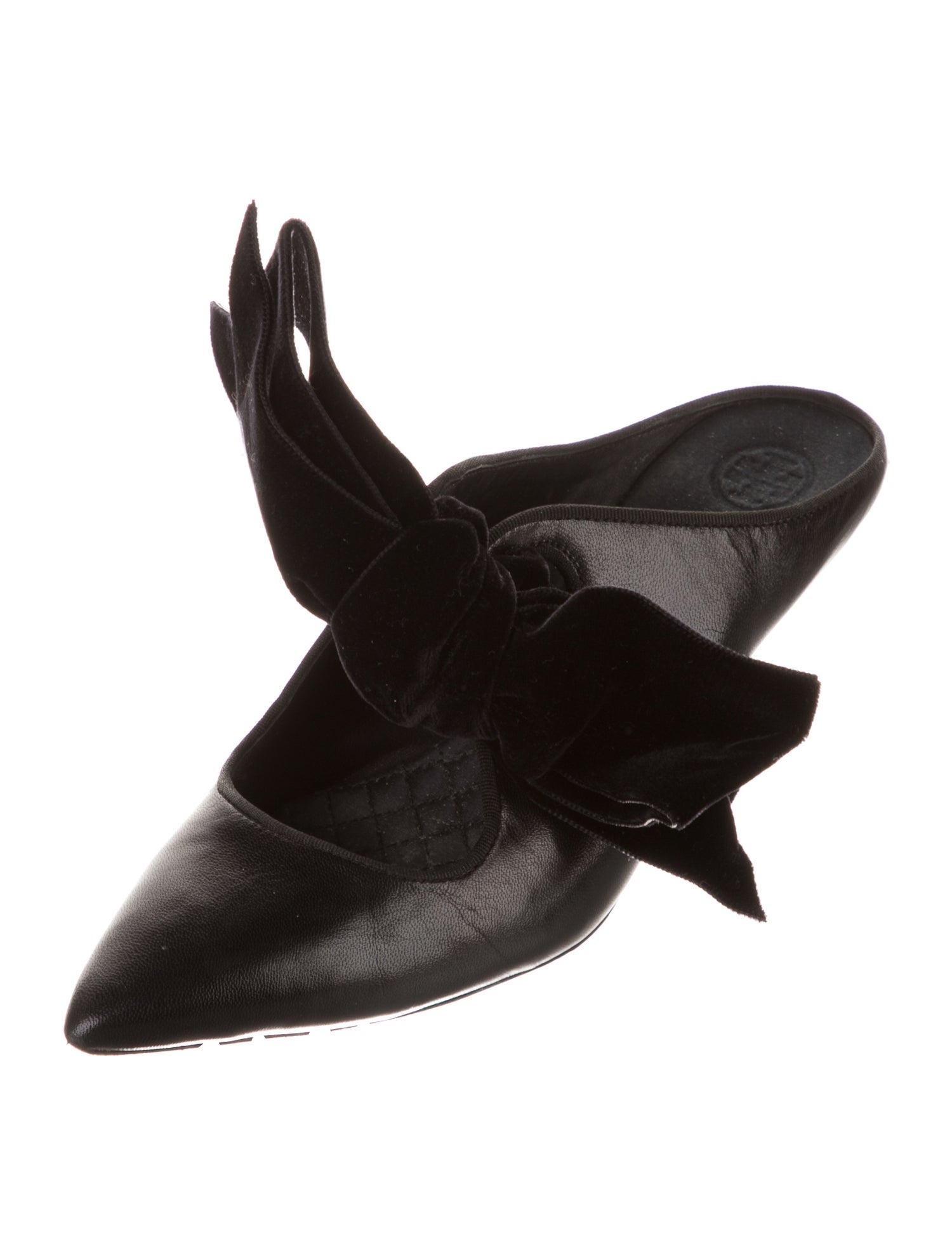 Tory Burch Leather Bow Accents Mules