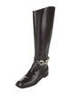 Tory Burch Leather Chain-Link Accents Riding Boots