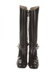 Tory Burch Leather Chain-Link Accents Riding Boots