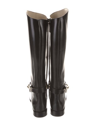 Tory Burch Leather Chain-Link Accents Riding Boots