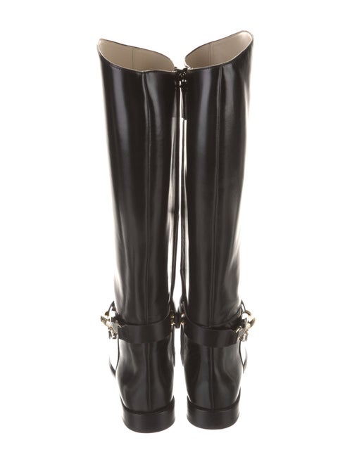 Tory Burch Leather Chain-Link Accents Riding Boots