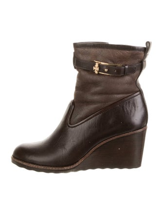 Tory Burch Leather Leather Trim Embellishment Boots