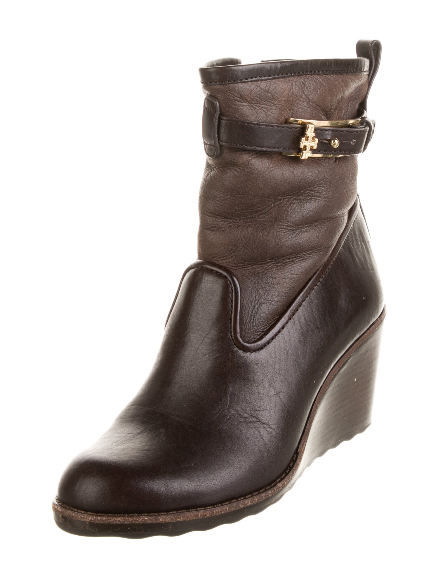 Tory Burch Leather Leather Trim Embellishment Boots