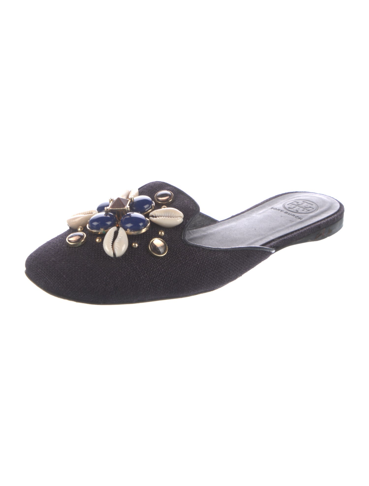 Tory Burch Canvas Studded Accents Mules