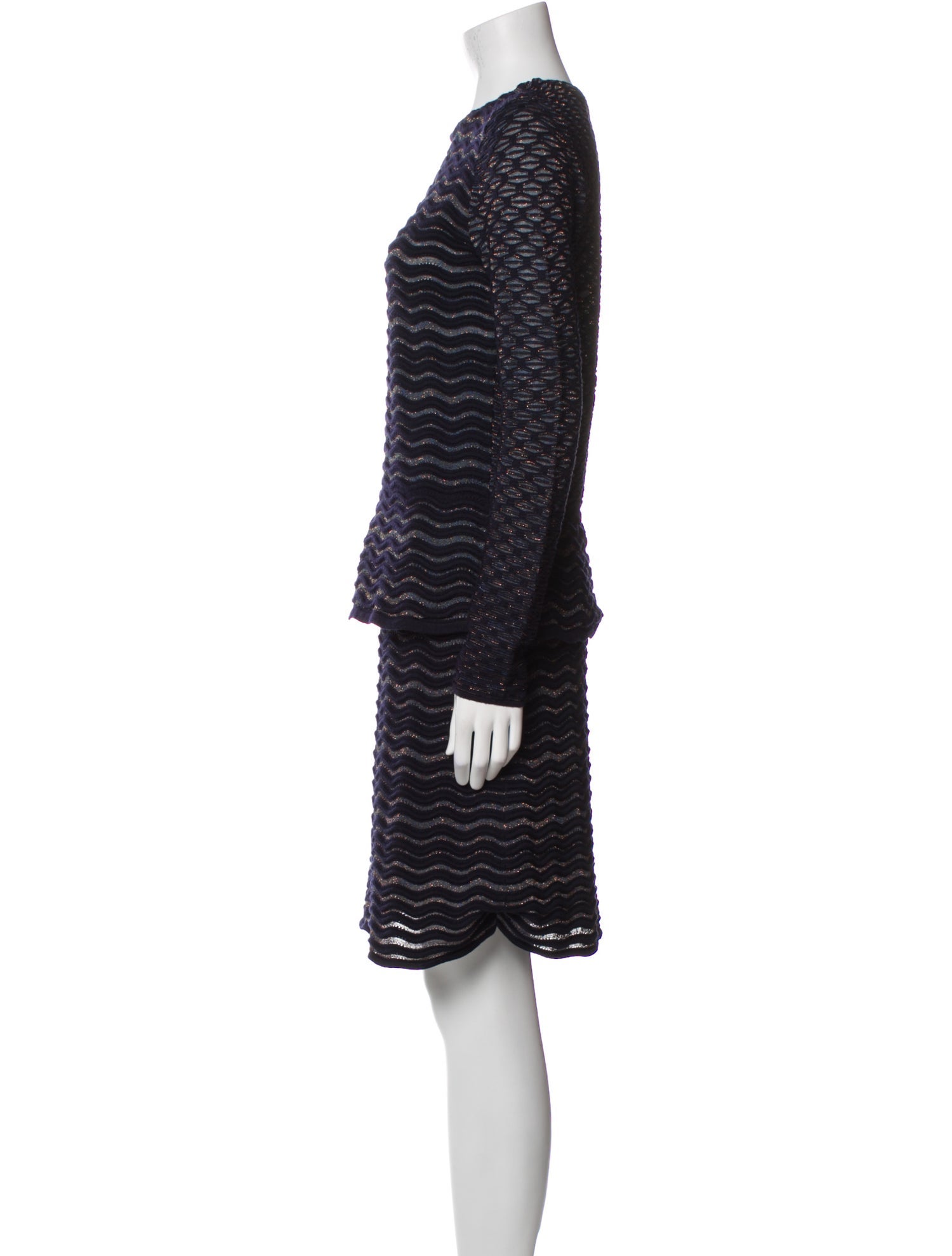 Tory Burch Merino Wool Striped Skirt Set