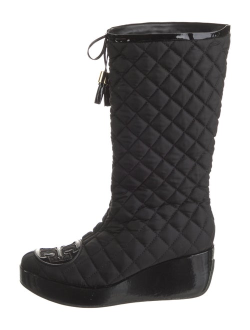 Tory Burch Nylon Tassel Accents Lace-Up Boots