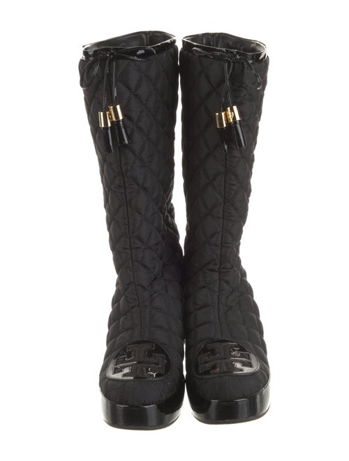 Tory Burch Nylon Tassel Accents Lace-Up Boots
