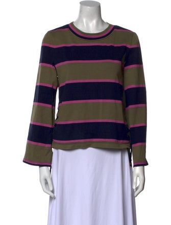 Tory Burch Striped Crew Neck Top