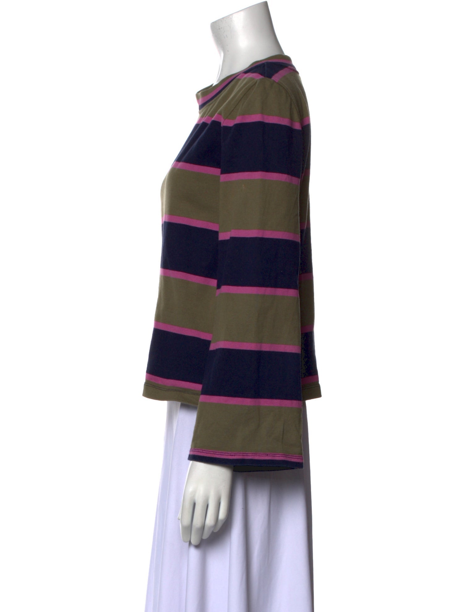 Tory Burch Striped Crew Neck Top