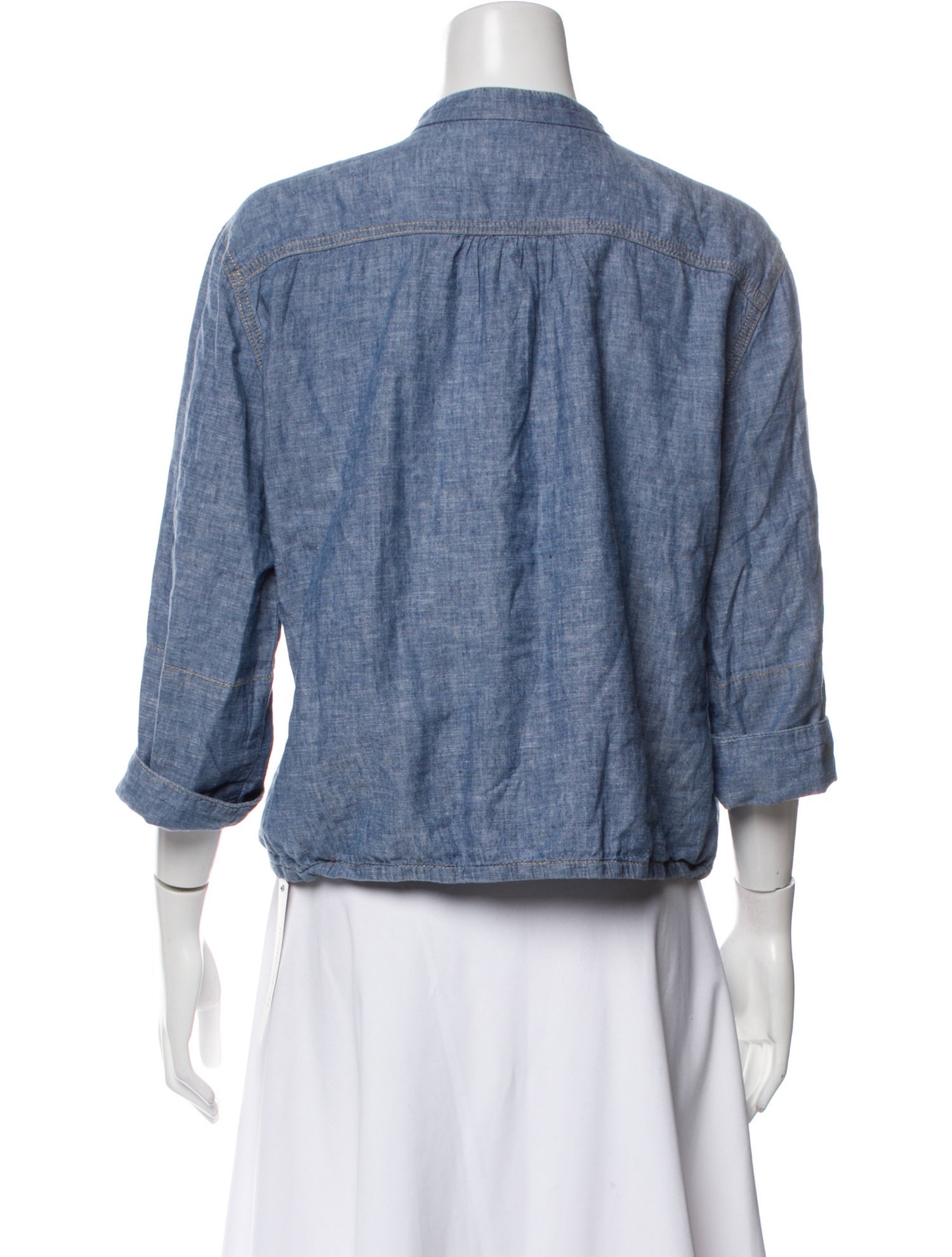 Tory Burch Mock Neck Three-Quarter Sleeve Polo