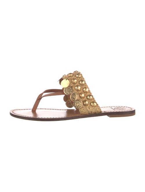 Tory Burch Leather Studded Accents Slides