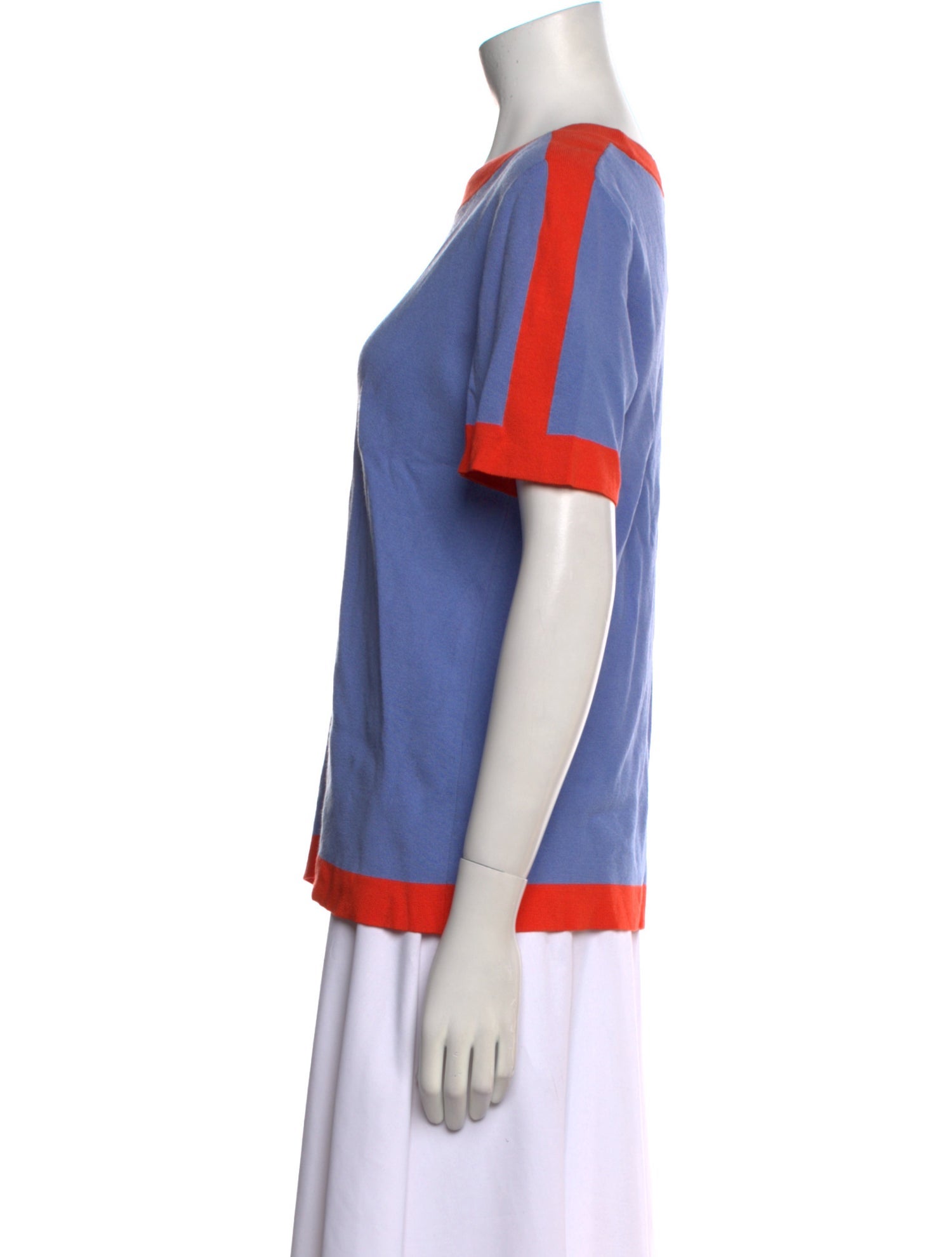 Tory Burch Colorblock Pattern Crew Neck T-Shirt