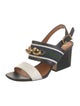 Tory Burch Leather Colorblock Pattern Slingback Sandals
