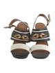 Tory Burch Leather Colorblock Pattern Slingback Sandals