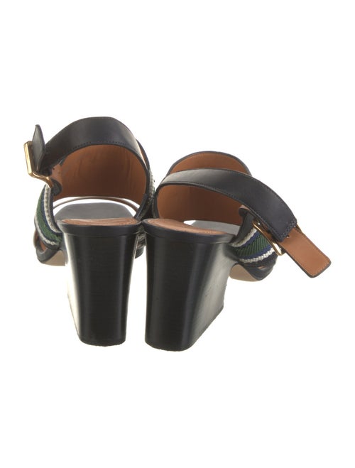 Tory Burch Leather Colorblock Pattern Slingback Sandals