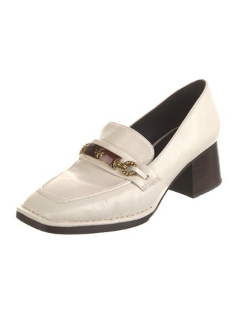 Tory Burch Leather Chain-Link Accents Pumps