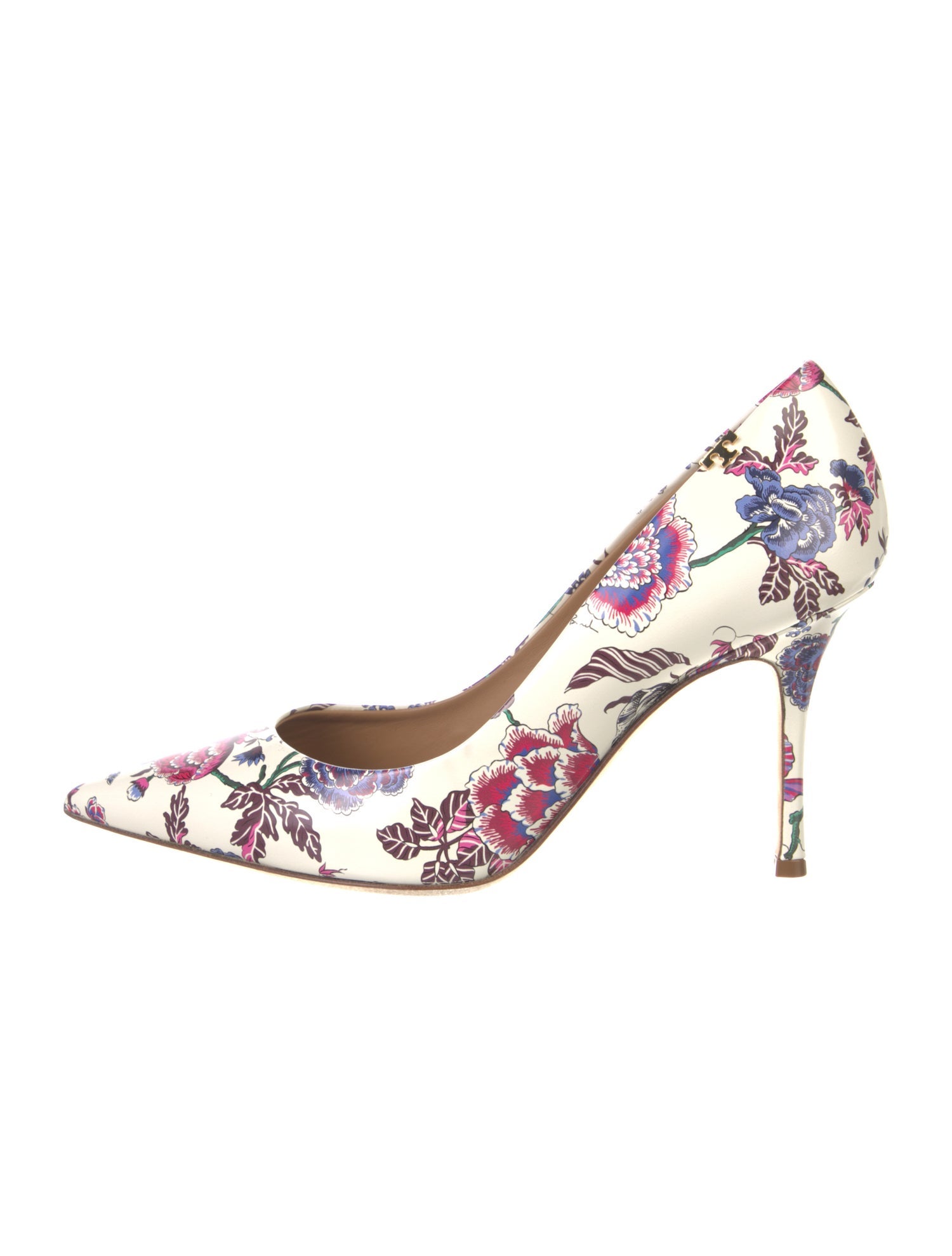 Tory Burch Signature Logo Patent Leather Pumps