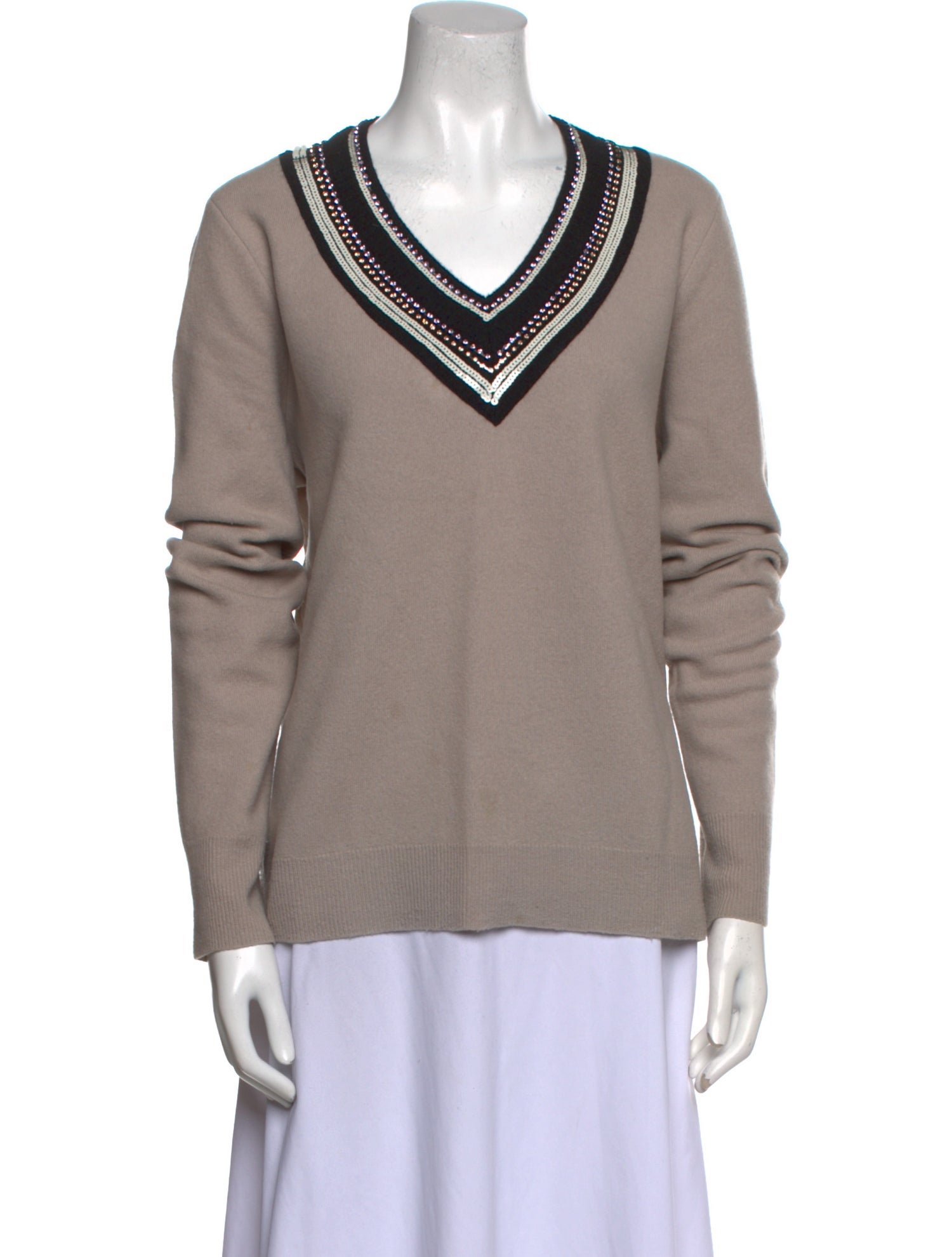 Tory Burch Merino Wool V-Neck Sweater