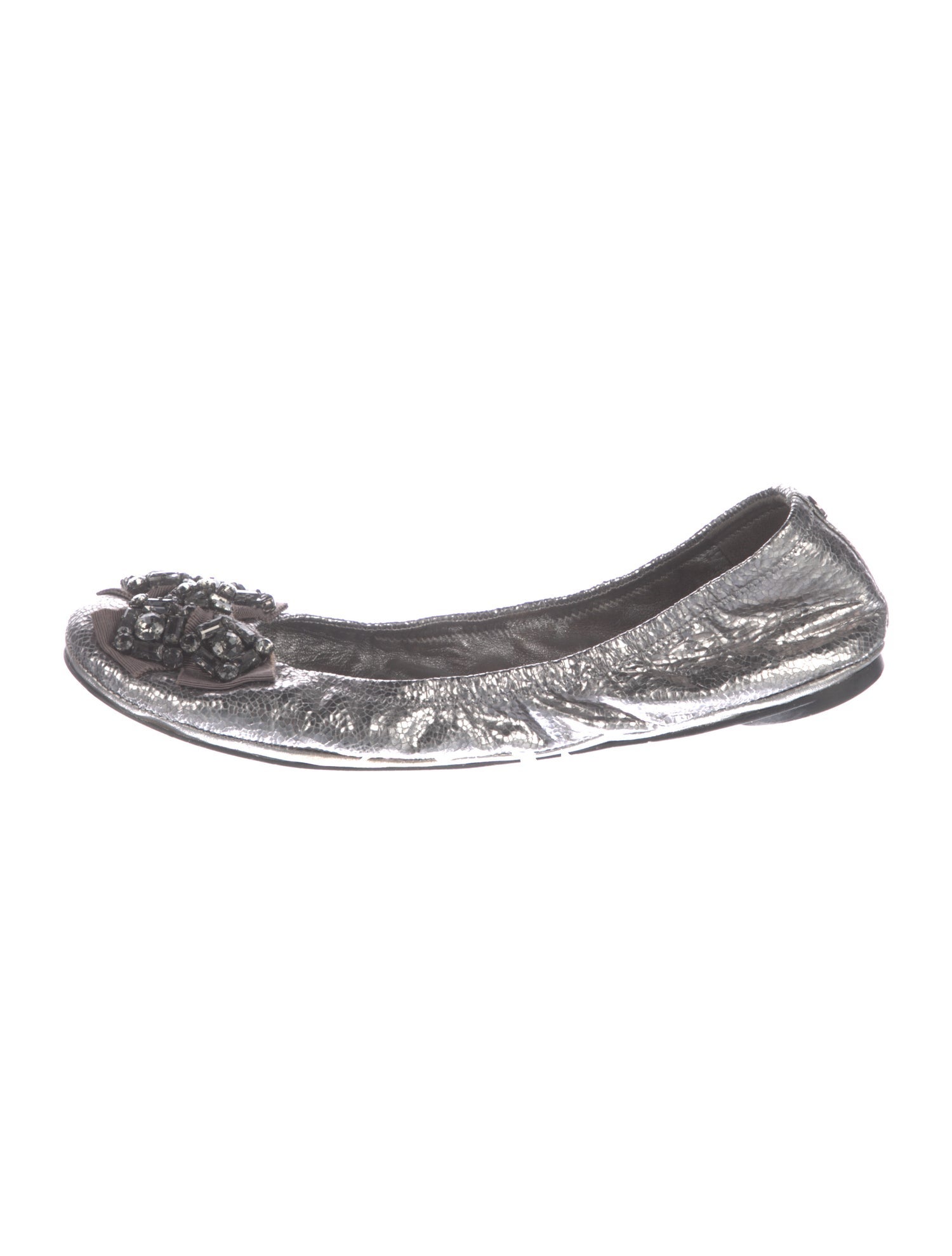 Tory Burch Leather Bow Accents Ballet Flats