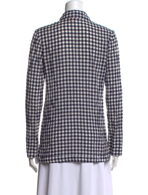 Tory Burch Plaid Print Long Sleeve Button-Up Top