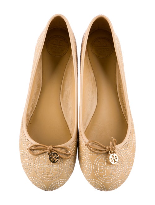 Tory Burch Leather Embroidered Accent Ballet Flats