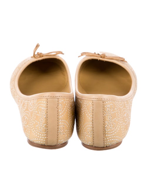 Tory Burch Leather Embroidered Accent Ballet Flats