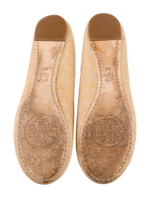 Tory Burch Leather Embroidered Accent Ballet Flats