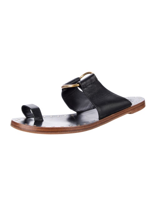 Tory Burch Leather Studded Accents Slides