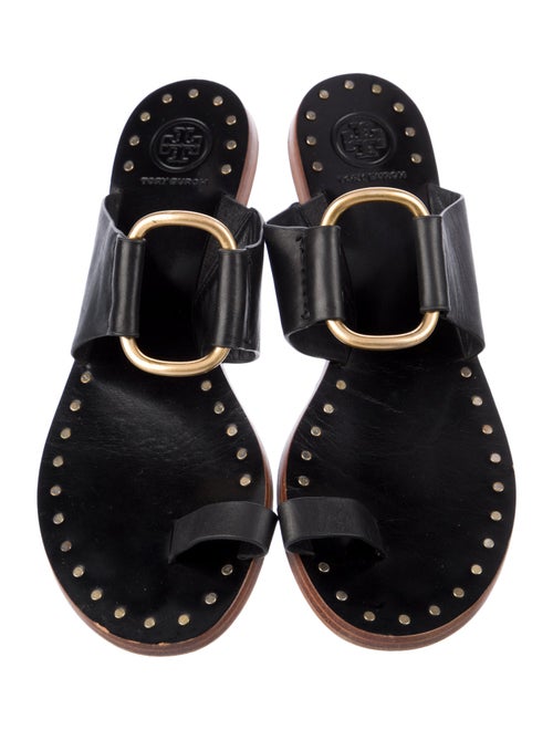 Tory Burch Leather Studded Accents Slides