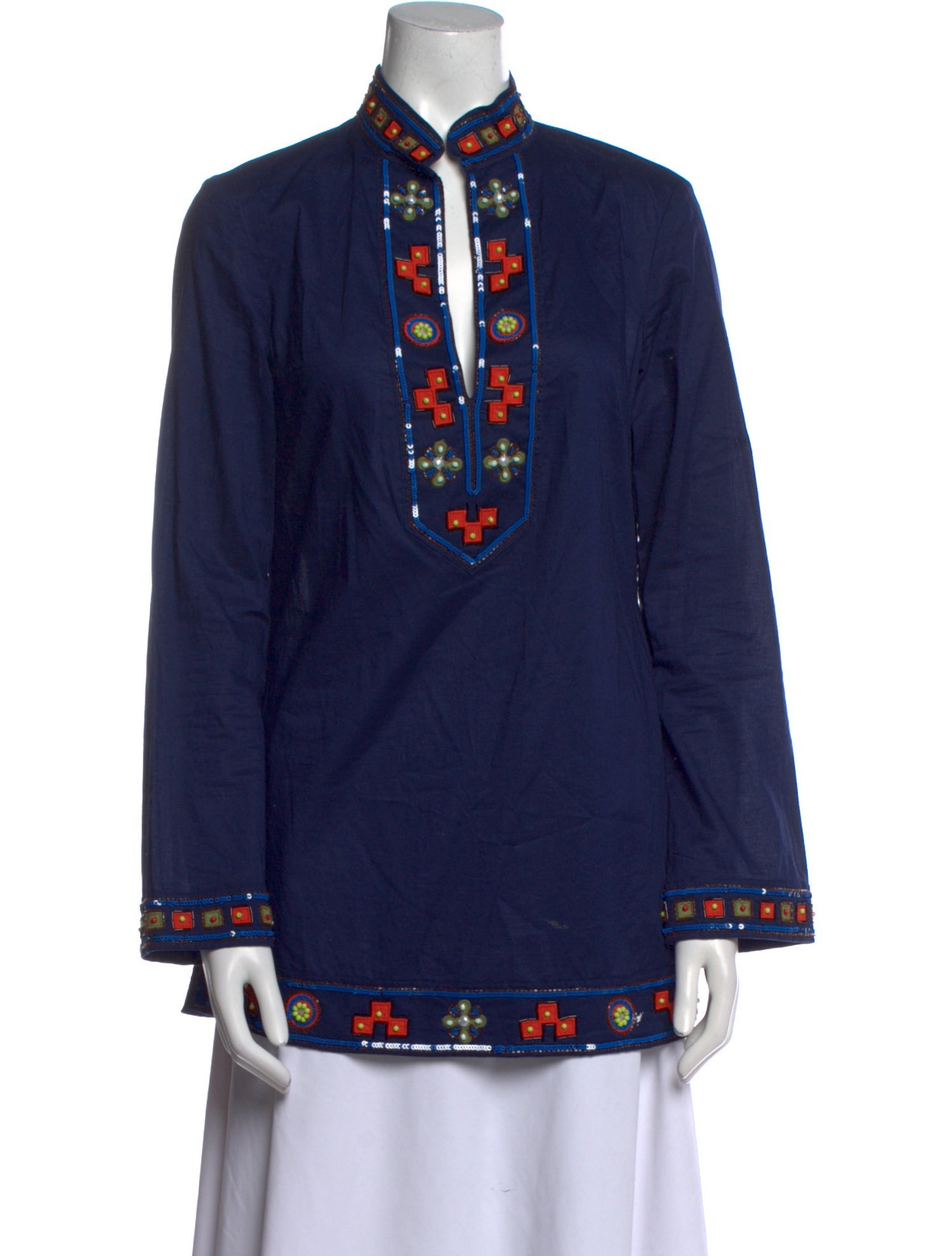 Tory Burch Mock Neck Long Sleeve Tunic