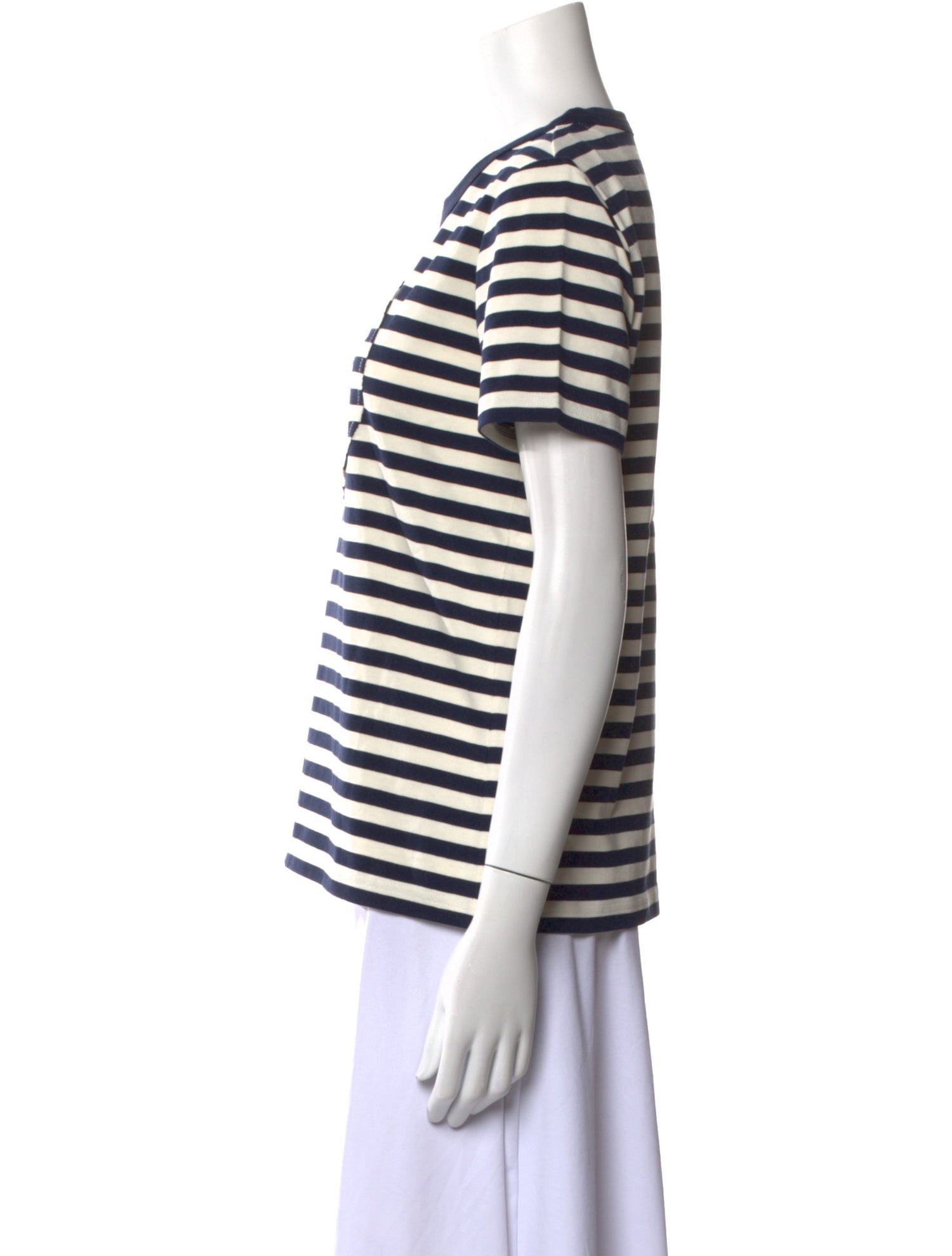 Tory Burch Striped Crew Neck T-Shirt w/ Tags