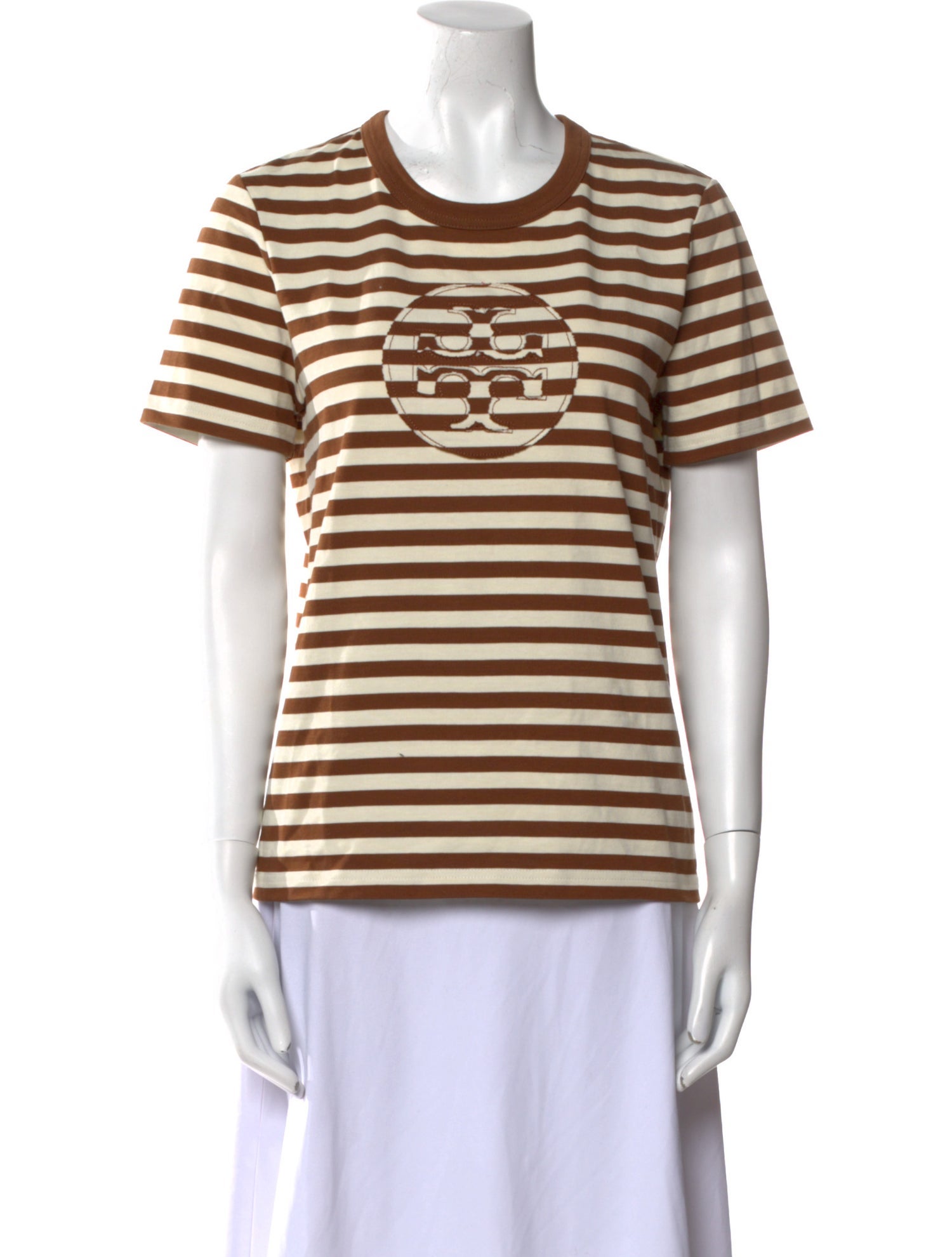 Tory Burch Striped Crew Neck T-Shirt