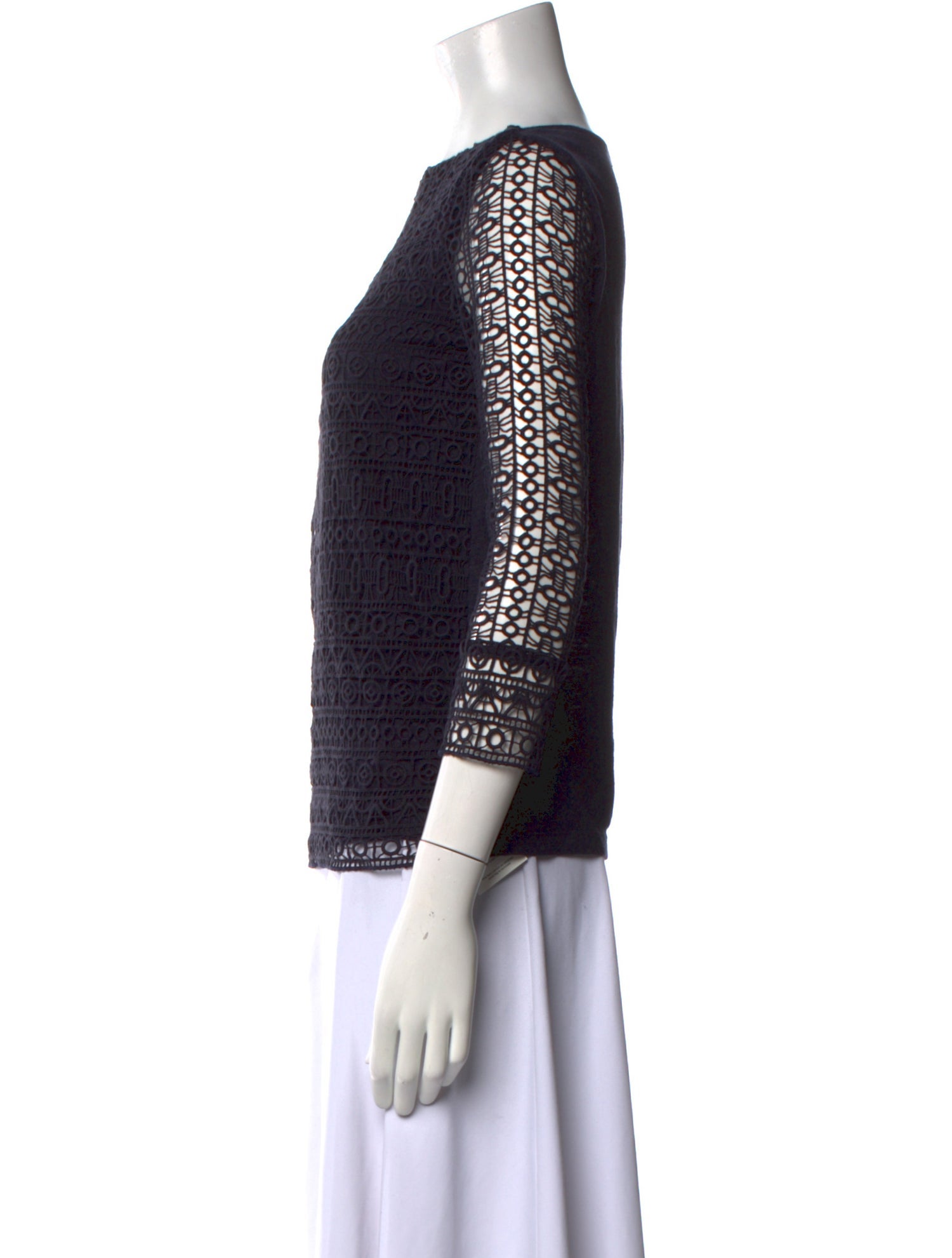 Tory Burch Linen Bateau Neckline Top