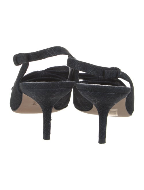 Tory Burch Denim Bow Accents Slingback Pumps