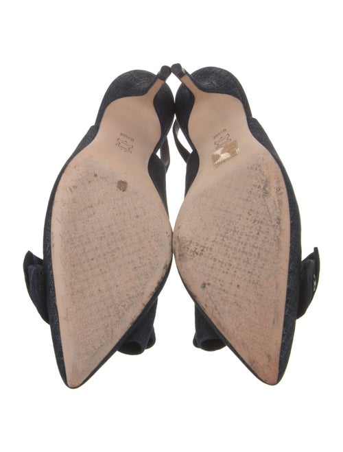 Tory Burch Denim Bow Accents Slingback Pumps