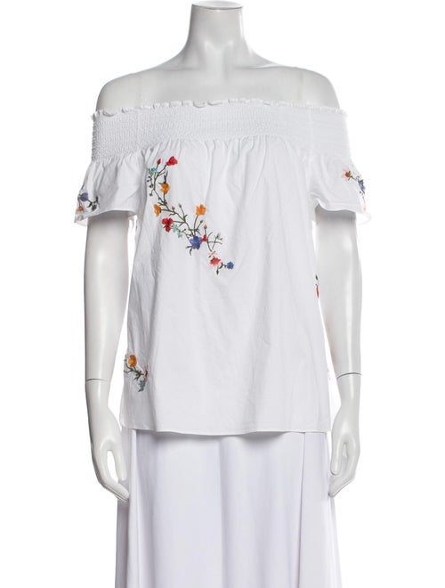 Tory Burch Graphic Print Off-The-Shoulder Top