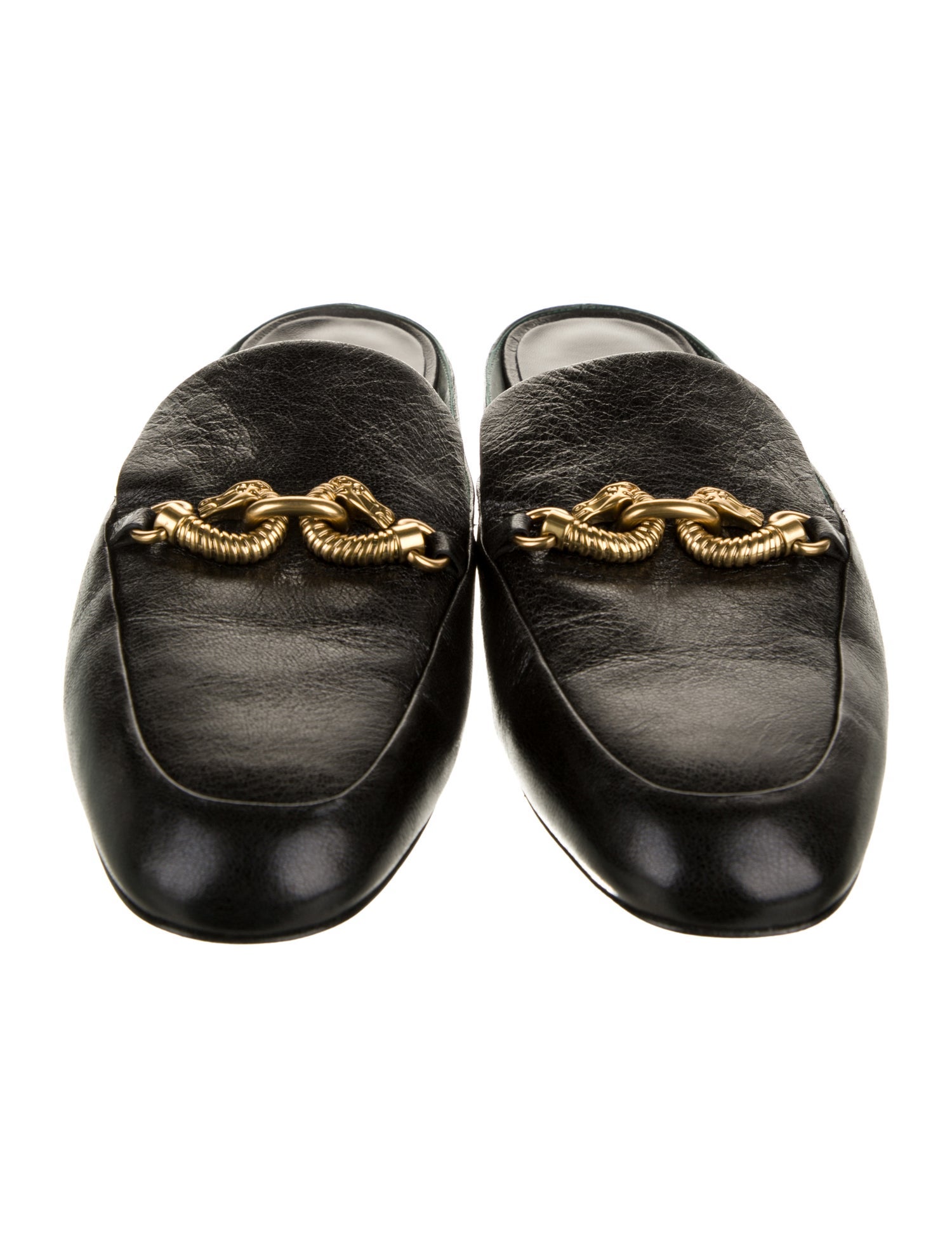 Tory Burch Leather Chain-Link Accents Mules