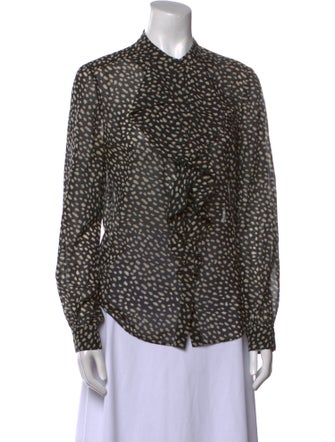 Tory Burch Silk Printed Button-Up Top