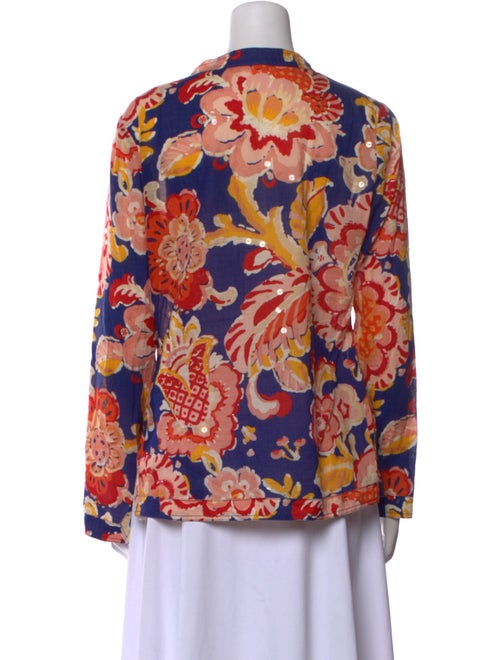 Tory Burch Floral Print Cowl Neck Blouse