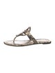 Tory Burch Embossed Leather Animal Print T-Strap Sandals