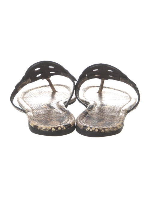 Tory Burch Embossed Leather Animal Print T-Strap Sandals
