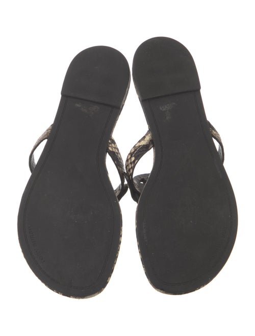 Tory Burch Embossed Leather Animal Print T-Strap Sandals