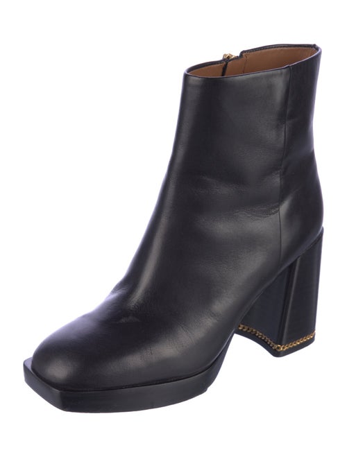 Tory Burch Leather Chain-Link Accents Wedge Sneakers