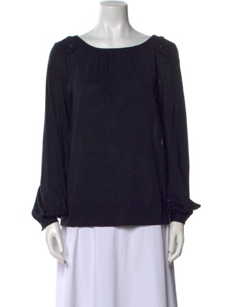 Tory Burch Silk Bateau Neckline Blouse