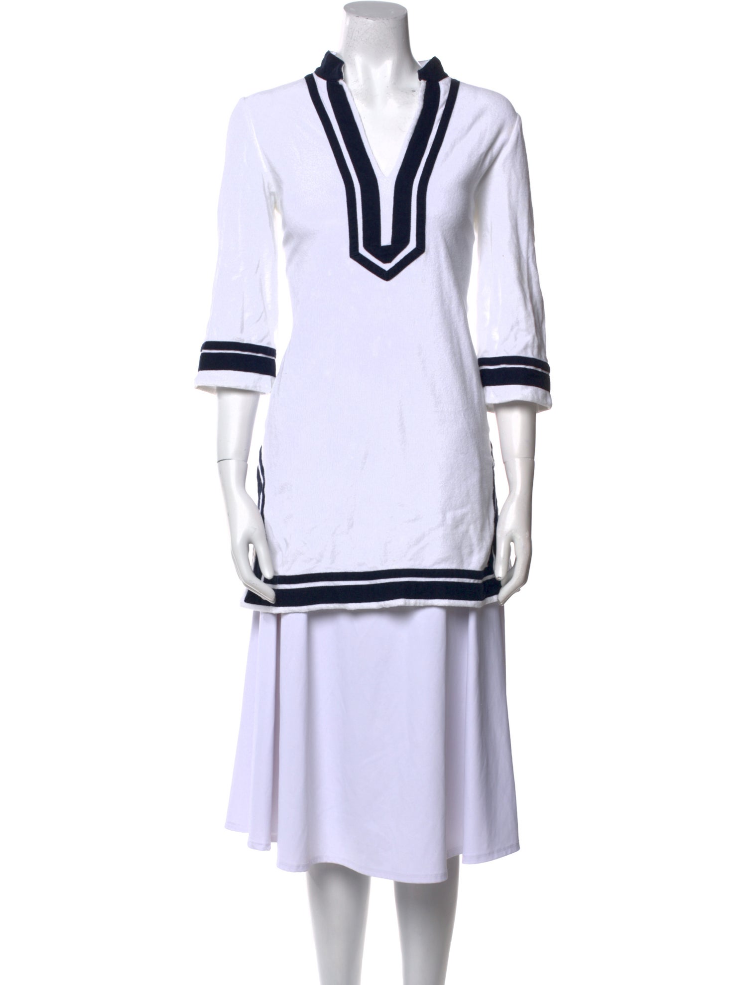 Tory Burch V-Neck Three-Quarter Sleeve Tunic