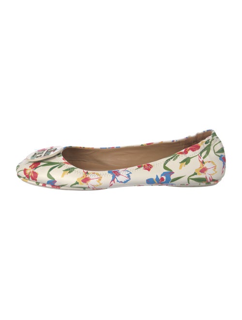 Tory Burch Leather Floral Print Ballet Flats
