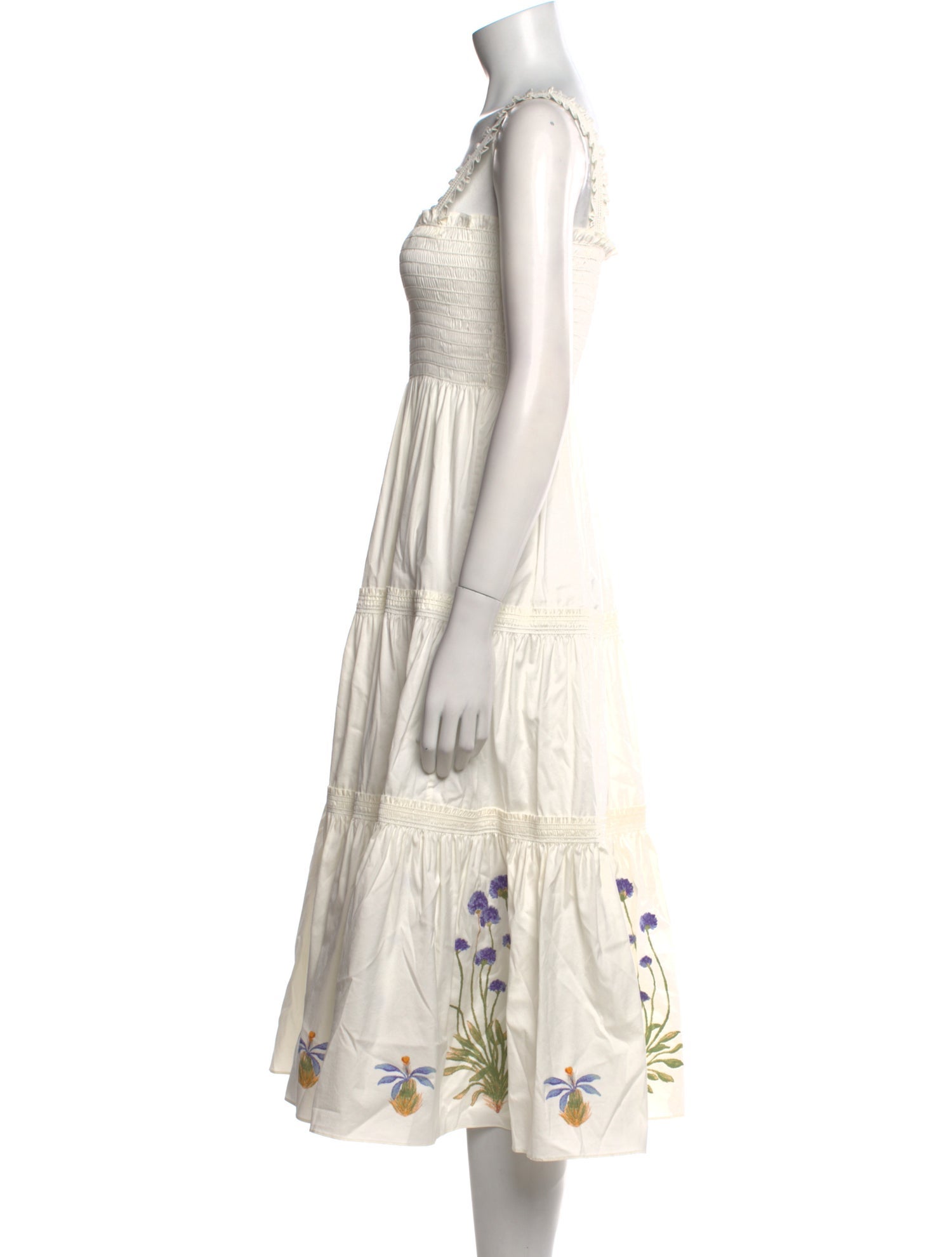 Tory Burch Square Neckline Midi Length Dress