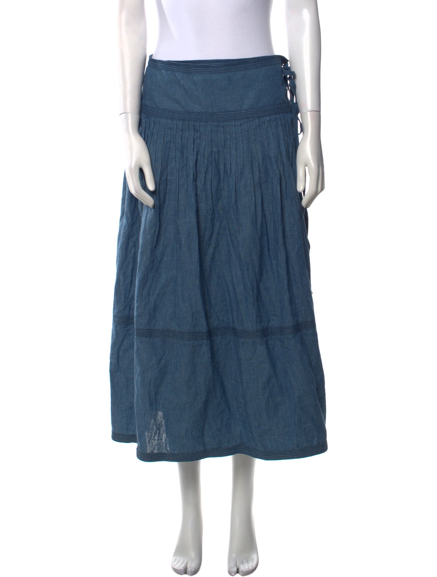 Tory Burch Embroidered Accent Midi Length Skirt