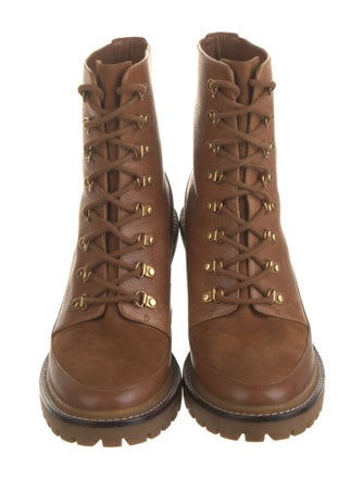 Tory Burch Leather Lace-Up Boots