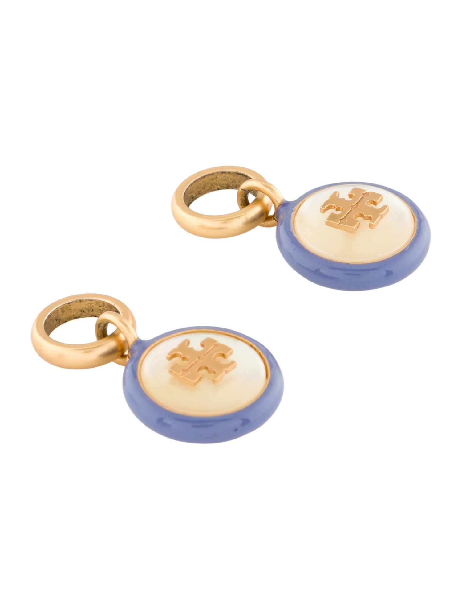 Tory Burch Mother of Pearl & Enamel Logo Earring Enhancers